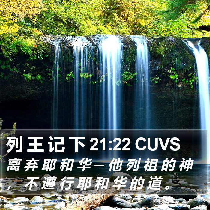 列 王 记 下 21:22 CUVS Bible Study