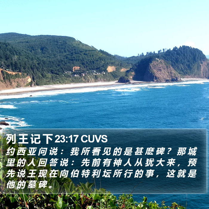 列 王 记 下 23:17 CUVS Bible Study