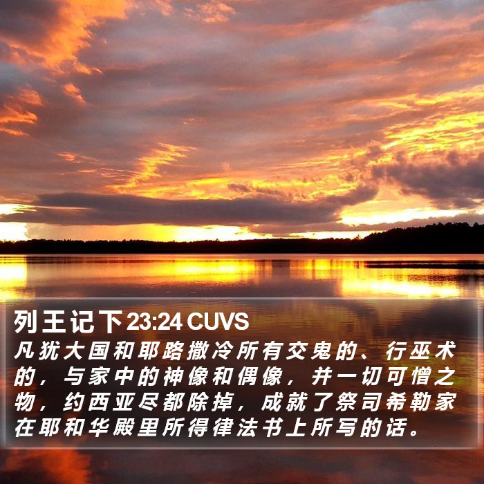 列 王 记 下 23:24 CUVS Bible Study