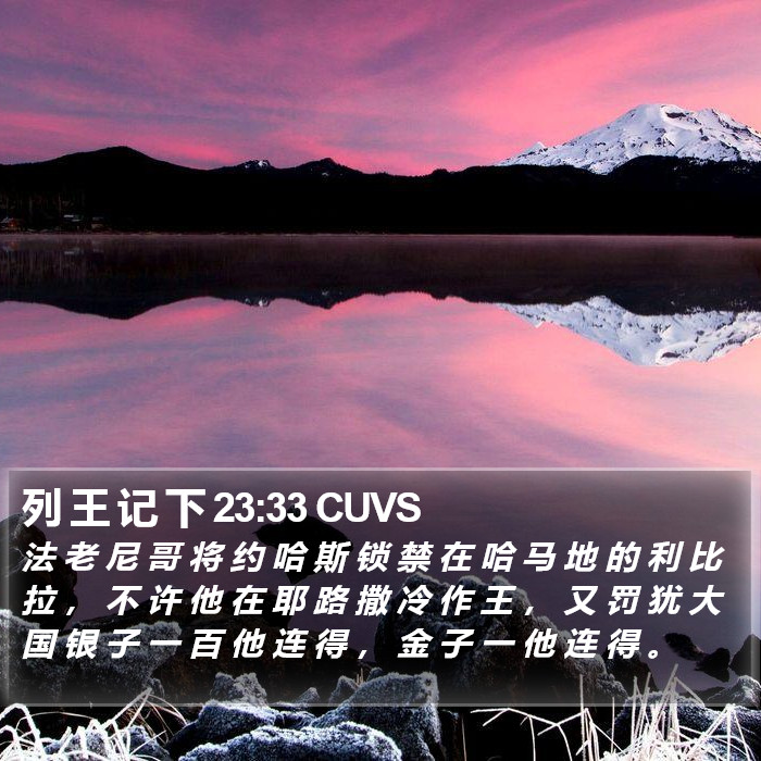 列 王 记 下 23:33 CUVS Bible Study