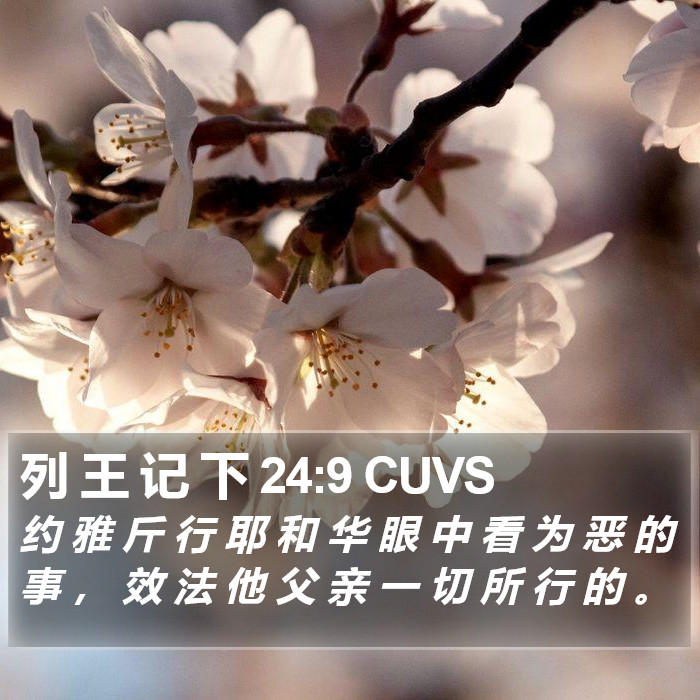 列 王 记 下 24:9 CUVS Bible Study