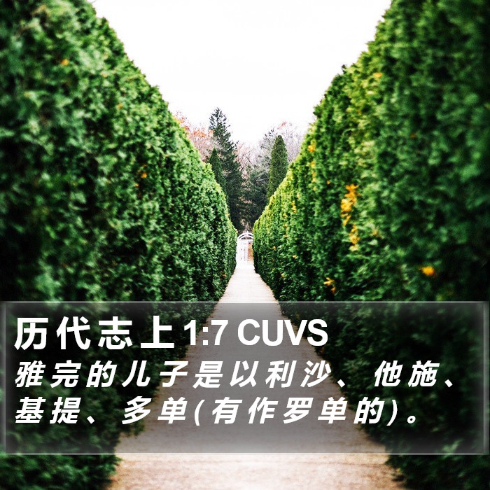 历 代 志 上 1:7 CUVS Bible Study