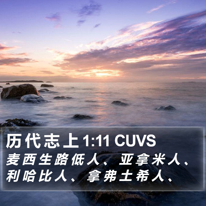 历 代 志 上 1:11 CUVS Bible Study