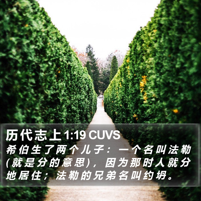 历 代 志 上 1:19 CUVS Bible Study