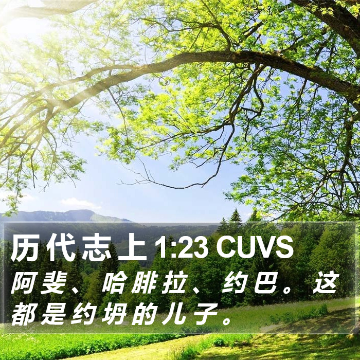 历 代 志 上 1:23 CUVS Bible Study