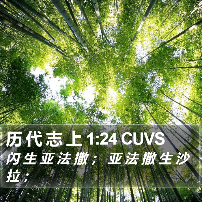 历 代 志 上 1:24 CUVS Bible Study