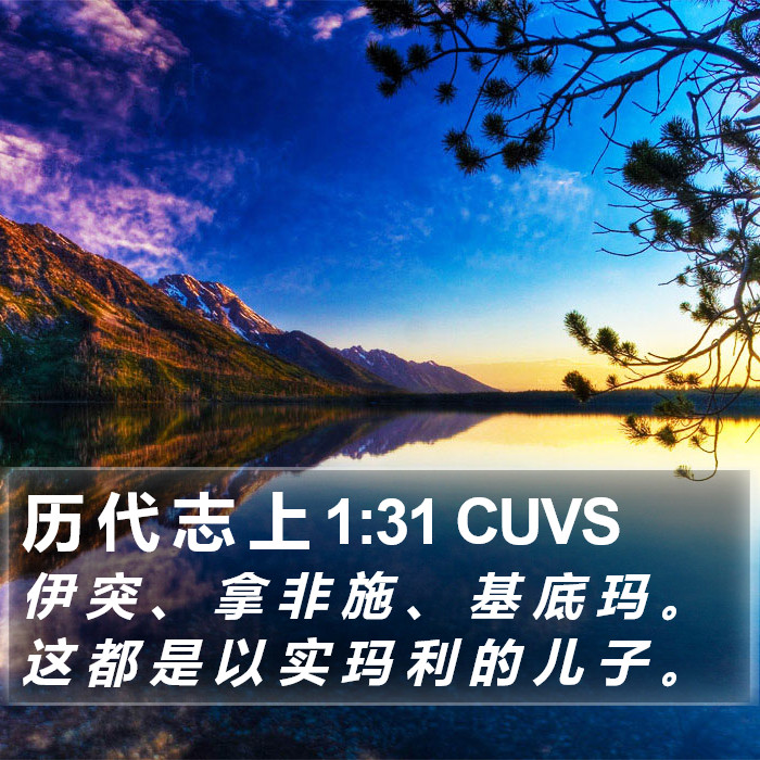 历 代 志 上 1:31 CUVS Bible Study