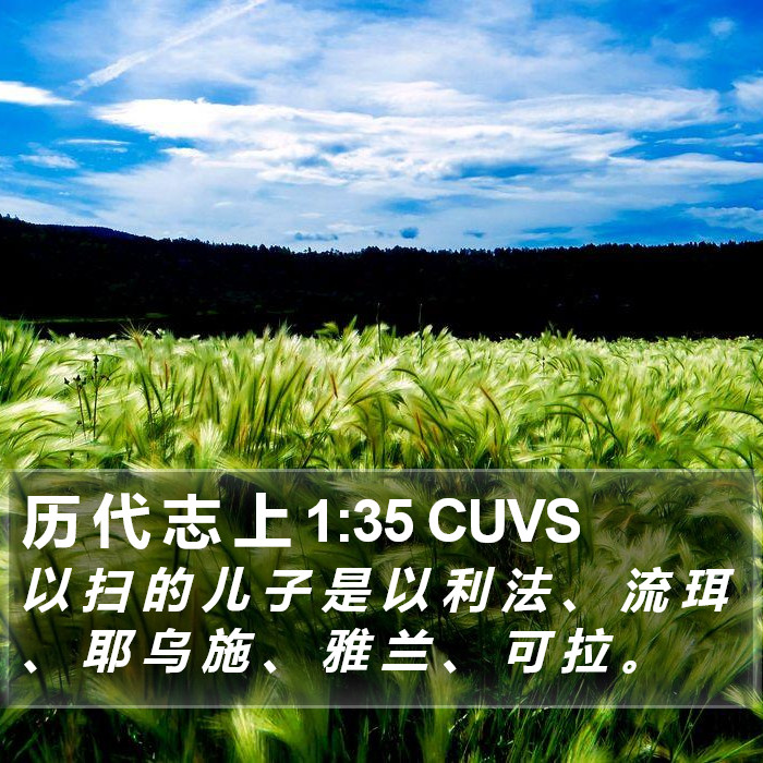 历 代 志 上 1:35 CUVS Bible Study