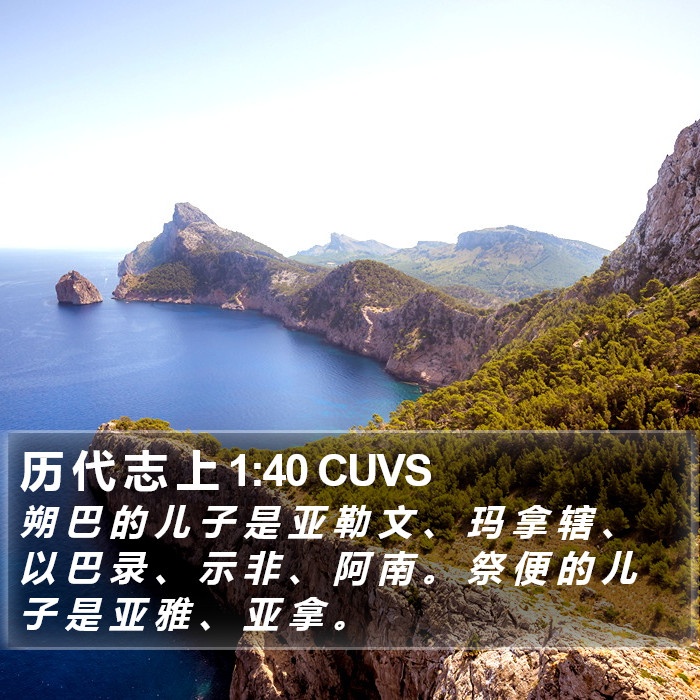 历 代 志 上 1:40 CUVS Bible Study