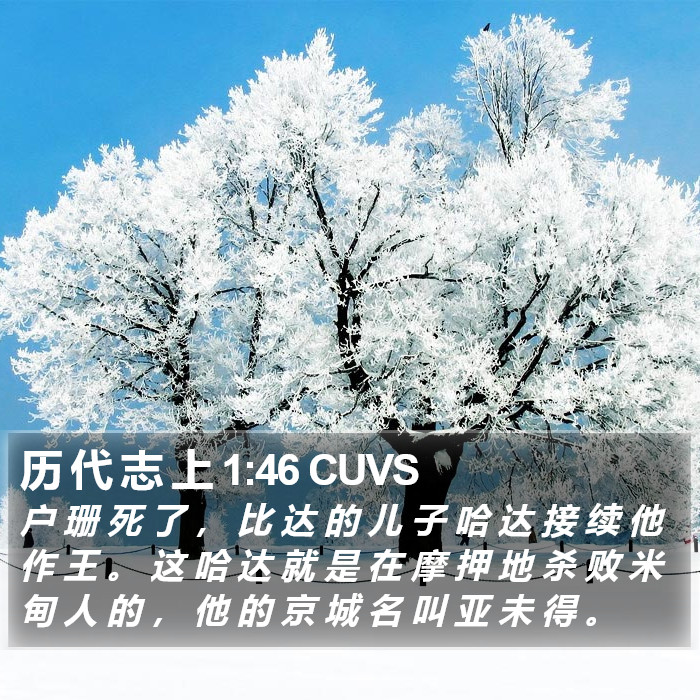 历 代 志 上 1:46 CUVS Bible Study