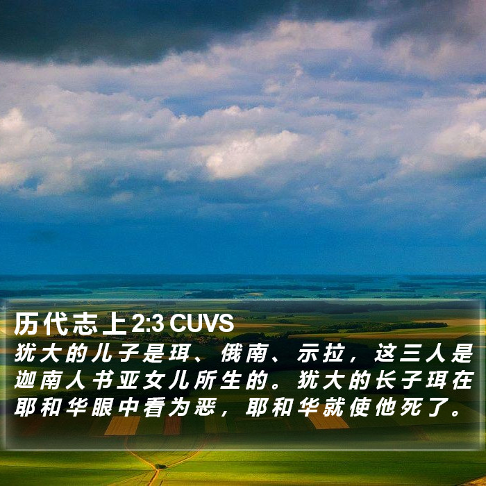 历 代 志 上 2:3 CUVS Bible Study
