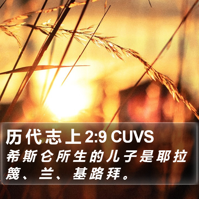 历 代 志 上 2:9 CUVS Bible Study