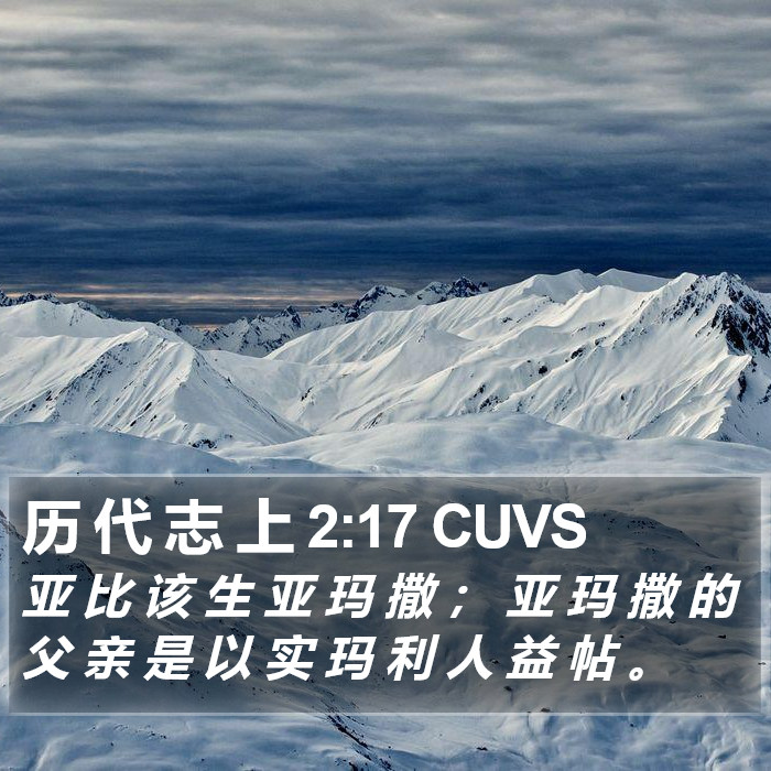 历 代 志 上 2:17 CUVS Bible Study