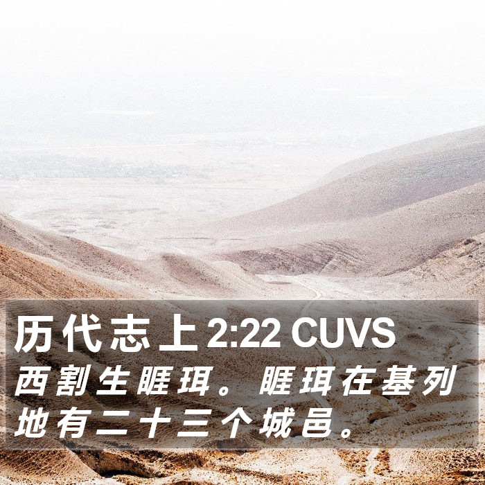 历 代 志 上 2:22 CUVS Bible Study