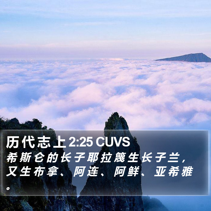 历 代 志 上 2:25 CUVS Bible Study