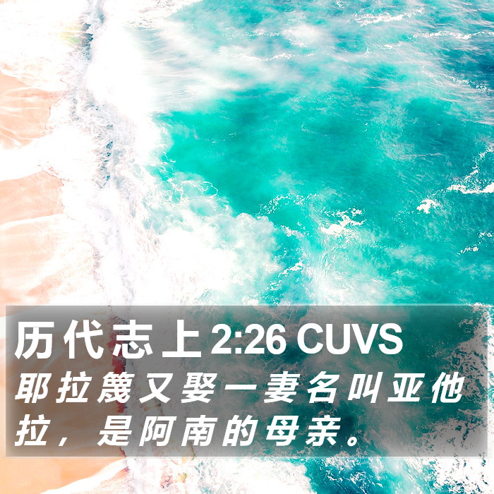 历 代 志 上 2:26 CUVS Bible Study