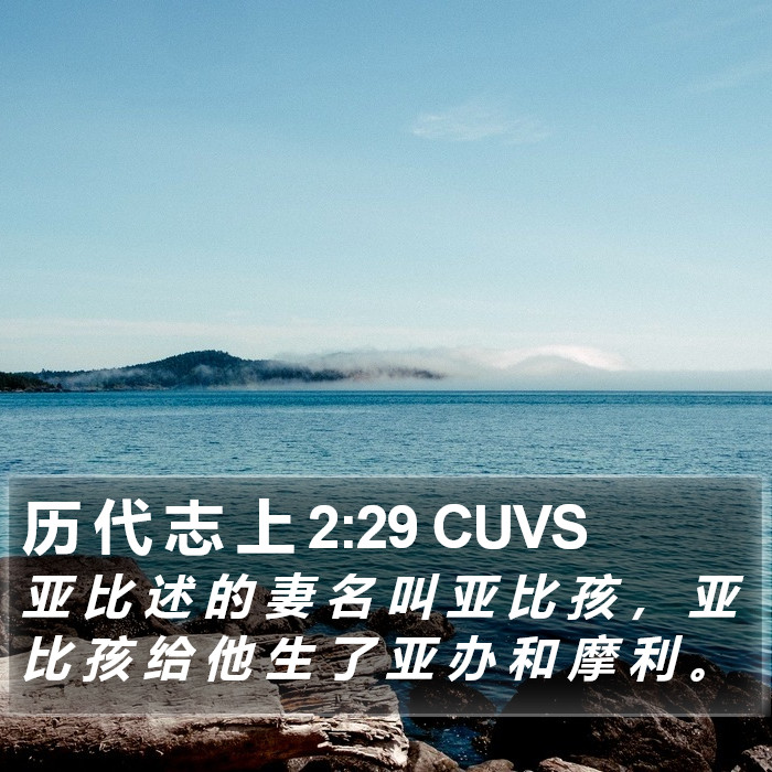 历 代 志 上 2:29 CUVS Bible Study