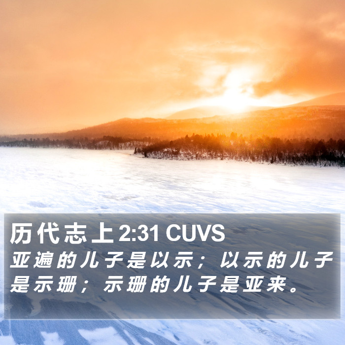 历 代 志 上 2:31 CUVS Bible Study