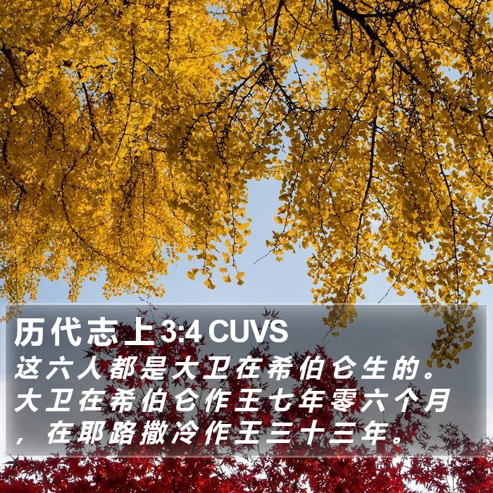 历 代 志 上 3:4 CUVS Bible Study