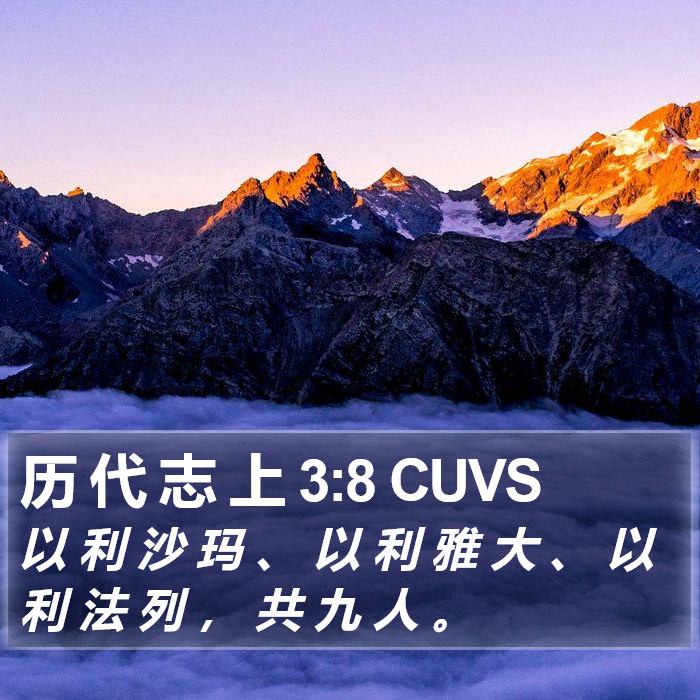 历 代 志 上 3:8 CUVS Bible Study