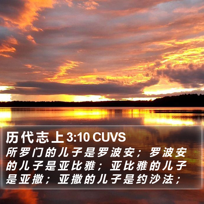历 代 志 上 3:10 CUVS Bible Study