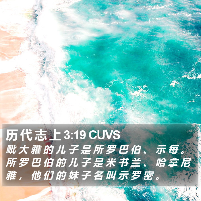 历 代 志 上 3:19 CUVS Bible Study