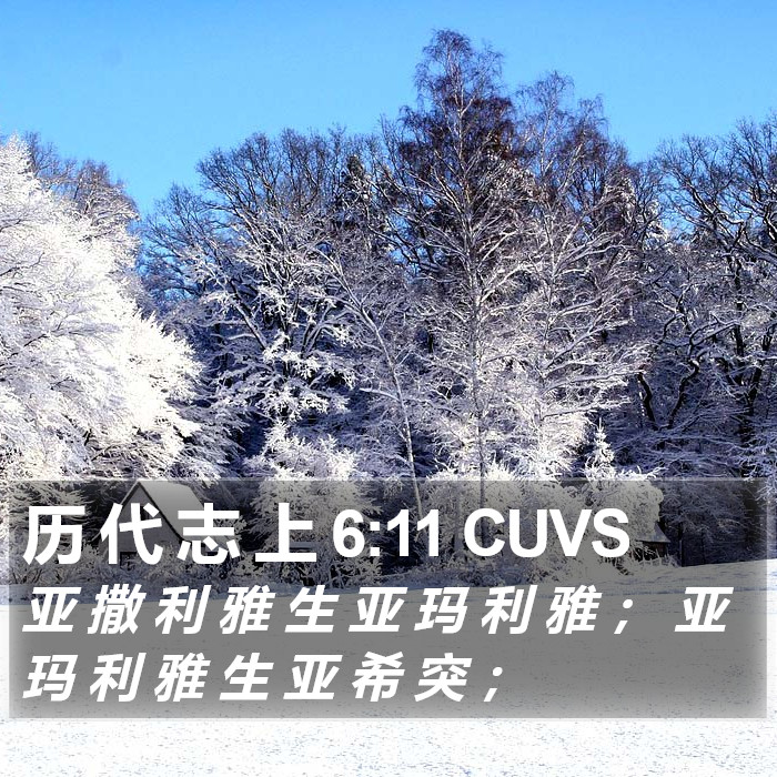 历 代 志 上 6:11 CUVS Bible Study