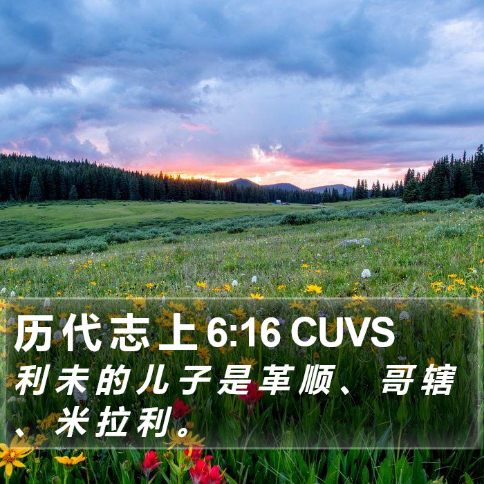 历 代 志 上 6:16 CUVS Bible Study