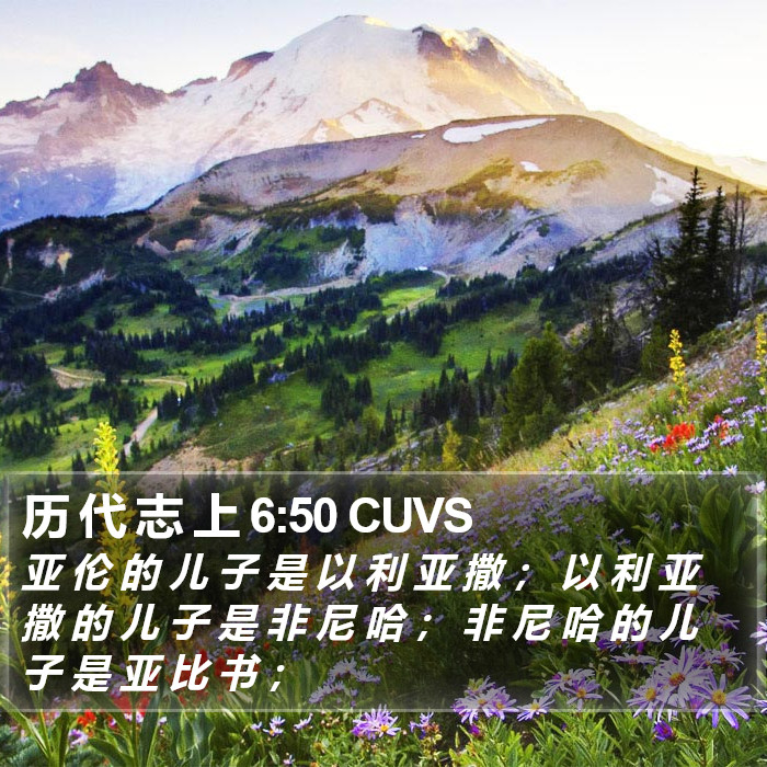 历 代 志 上 6:50 CUVS Bible Study