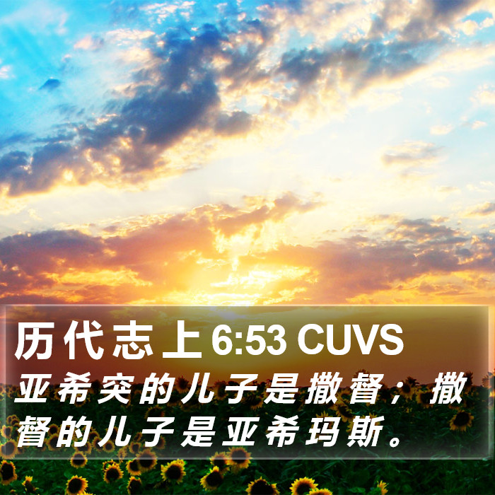 历 代 志 上 6:53 CUVS Bible Study