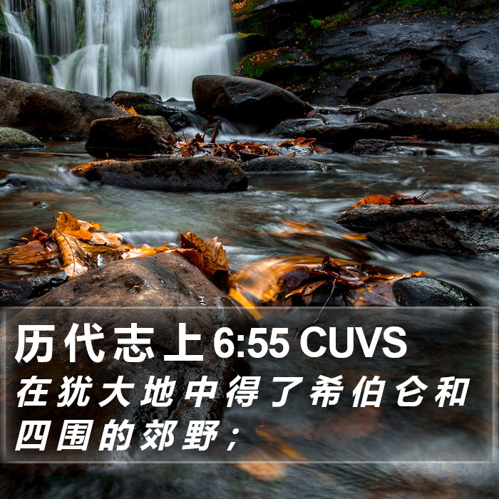 历 代 志 上 6:55 CUVS Bible Study