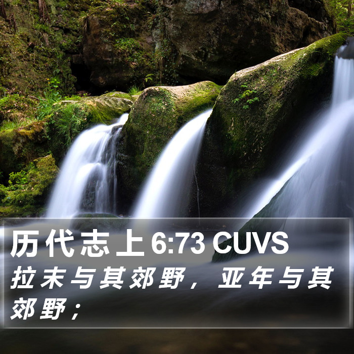 历 代 志 上 6:73 CUVS Bible Study