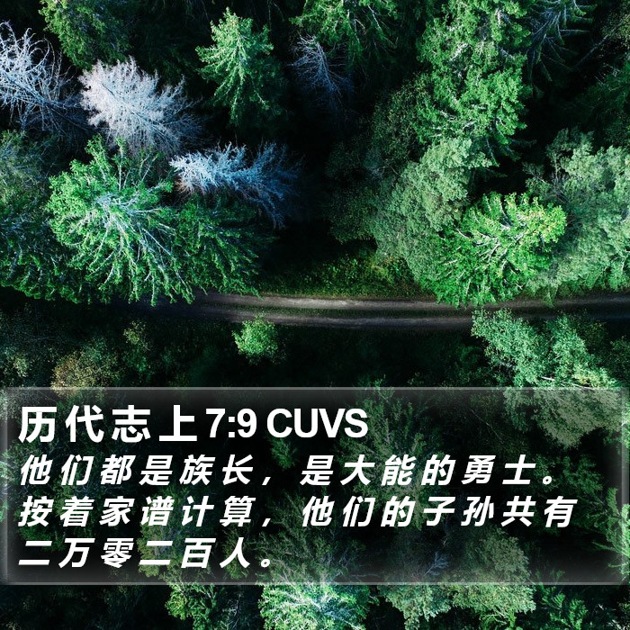 历 代 志 上 7:9 CUVS Bible Study
