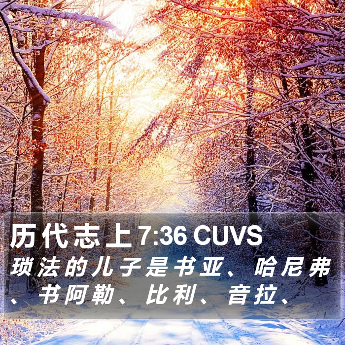 历 代 志 上 7:36 CUVS Bible Study