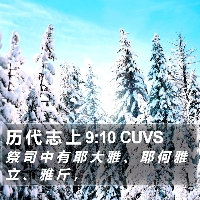 历 代 志 上 9:10 CUVS Bible Study