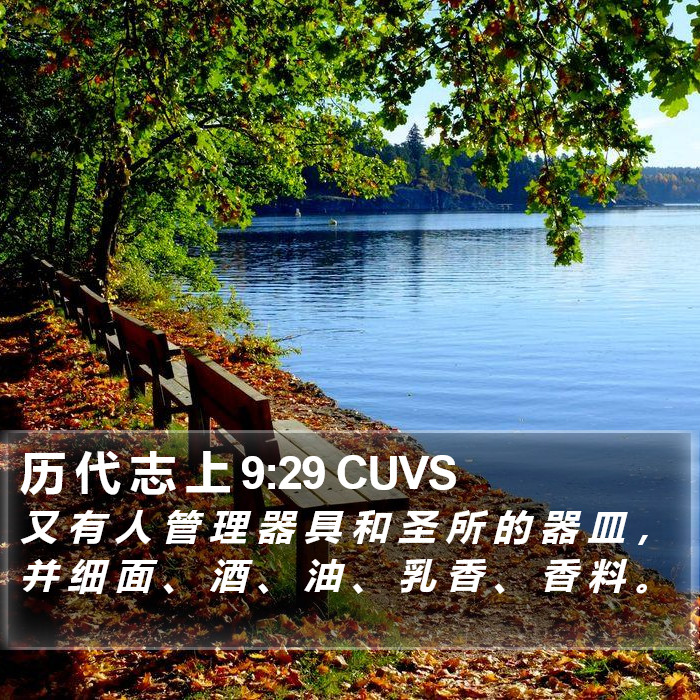 历 代 志 上 9:29 CUVS Bible Study