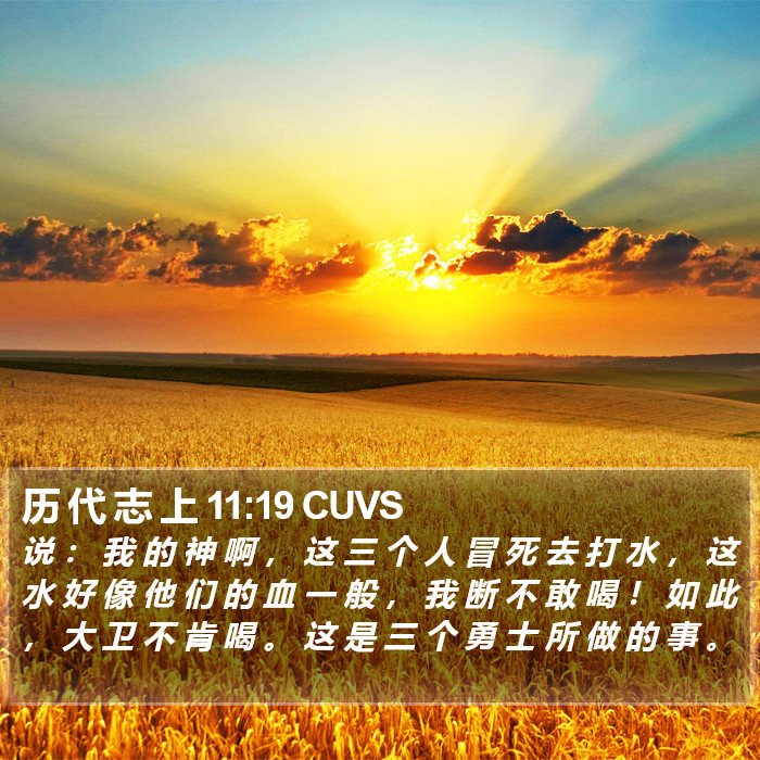 历 代 志 上 11:19 CUVS Bible Study