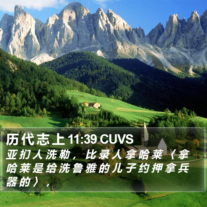 历 代 志 上 11:39 CUVS Bible Study