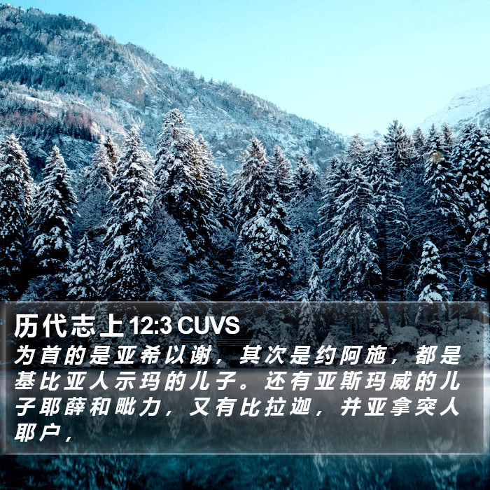 历 代 志 上 12:3 CUVS Bible Study
