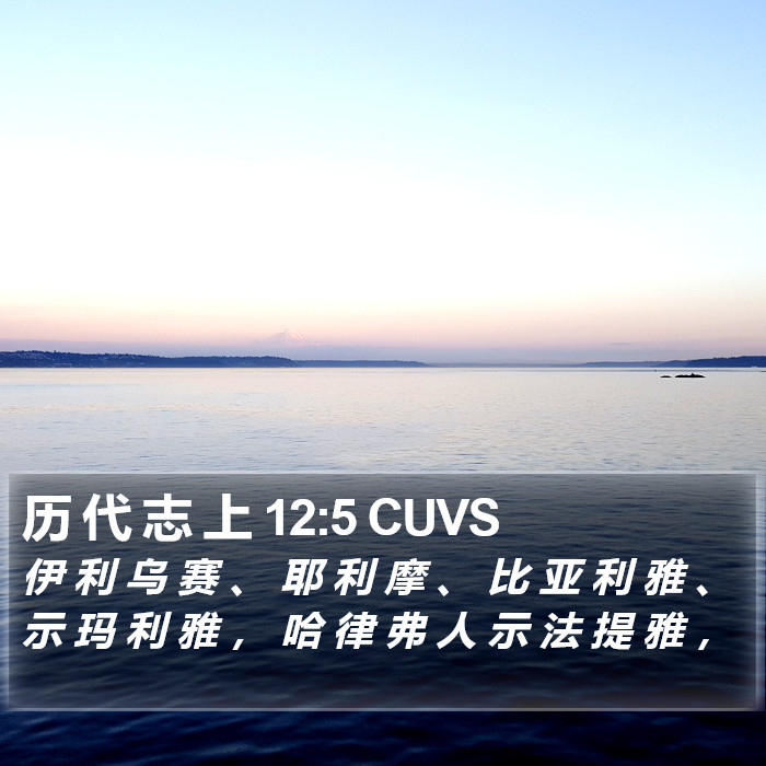 历 代 志 上 12:5 CUVS Bible Study