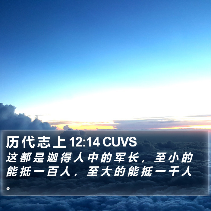 历 代 志 上 12:14 CUVS Bible Study