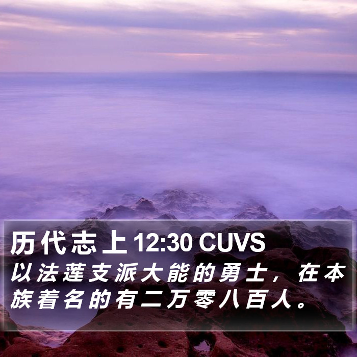 历 代 志 上 12:30 CUVS Bible Study