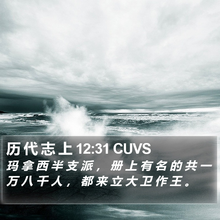历 代 志 上 12:31 CUVS Bible Study