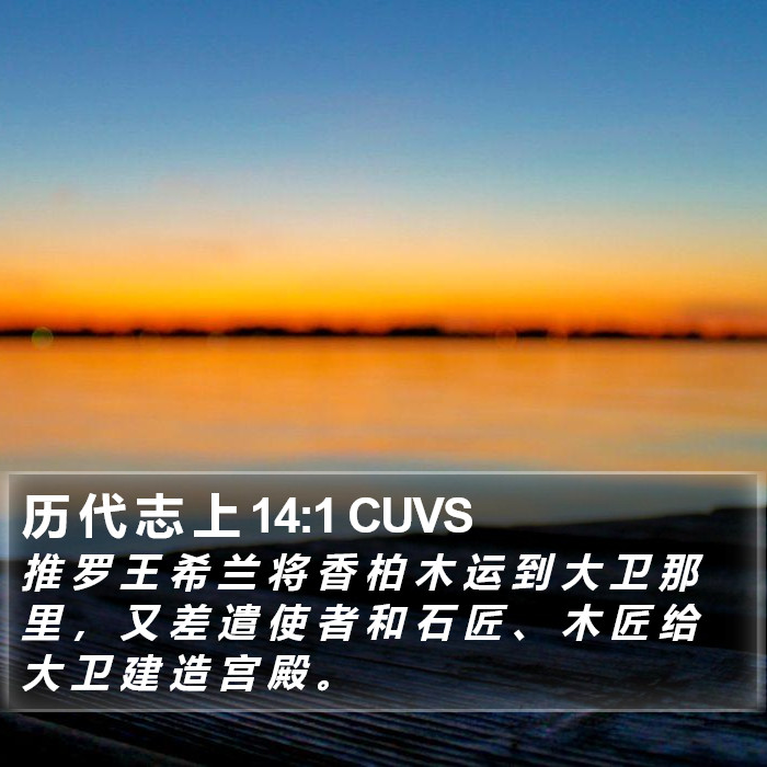 历 代 志 上 14:1 CUVS Bible Study