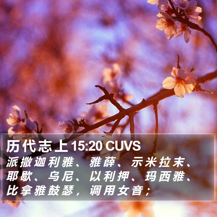 历 代 志 上 15:20 CUVS Bible Study