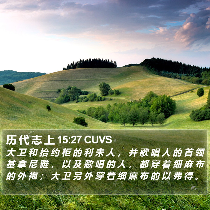 历 代 志 上 15:27 CUVS Bible Study