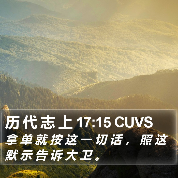 历 代 志 上 17:15 CUVS Bible Study