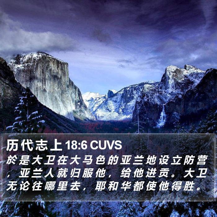 历 代 志 上 18:6 CUVS Bible Study