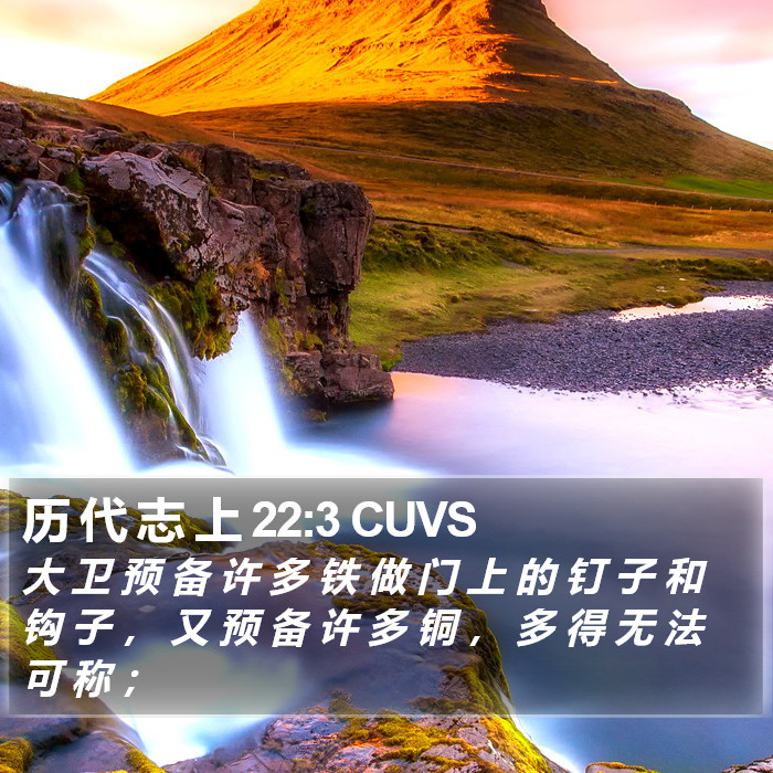 历 代 志 上 22:3 CUVS Bible Study