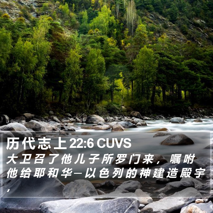 历 代 志 上 22:6 CUVS Bible Study